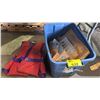 Image 1 : VINTAGE LIFE JACKET & BOX OF ASSORTED VINTAGE FISH FLOATS, SWIVELS, LURES, HOOKS & MORE