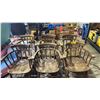 Image 1 : 6 VINTAGE WOOD SPINDLE BACK BOW CHAIRS, VINTAGE WOOD CLOTHES DRYING RACK & MORE