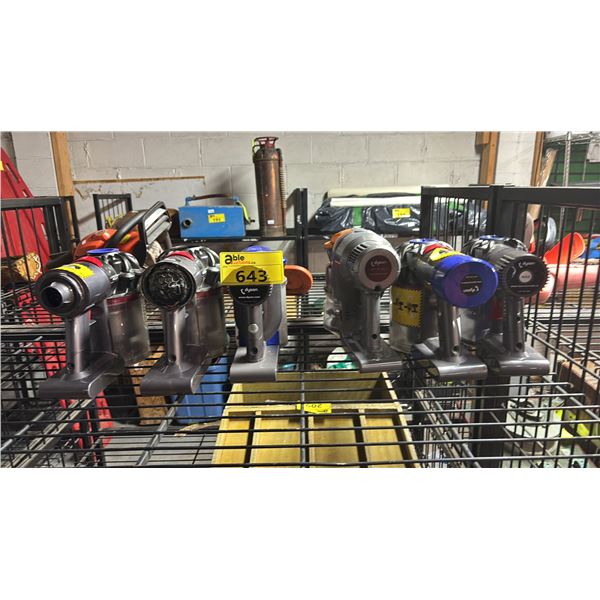 (6) ASSORTED DYSON HANDHELD VACUUMS *NO CHARGERS*