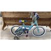 Image 1 : CHILDREN'S HUFFY "FROZEN" BIKE WITH TRAINING WHEELS