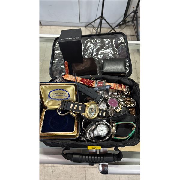 BOSCH BAG OF ASSORTED WATCHES, CUFFLINKS, ZIPPO LIGHTER, JEWELRY & MORE