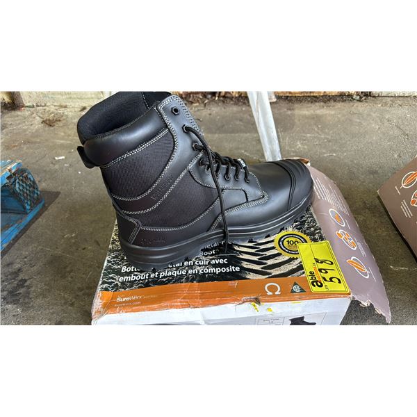 PIONEER BLACK HEAVY DUTY COMPOSITE TOE WORK BOOTS SIZE 14