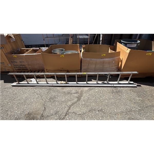 12FT ALUMINIUM STEP LADDER  AND (2) 12FT ALUMINIMUM PIPES