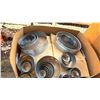 Image 2 : BIN OF ASSORTED ITEMS INCLUDING EXPANDABLE MACHINE ADAPTERS , METRIC COLLARS, IMPERIAL COLLARS AND