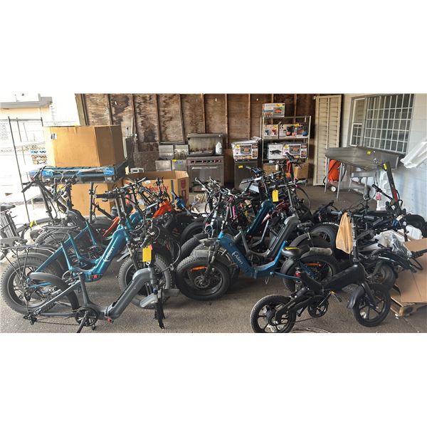 ASSORTED ELECTRIC BIKES AND ESCOOTERS FOR PARTS AND REPAIRS