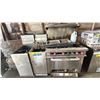 Image 1 : THERMATEK STAINLESS STEEL 6 BURNER COMMERCIAL GAS RANGE & (2) STAINLESS STEEL COMMERCIAL DEEP FRYERS
