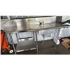 Image 1 : HEAVY DUTY STAINLESS STEEL COMMERCIAL PREP TABLE WITH BUILT-IN SINK AND FAUCET