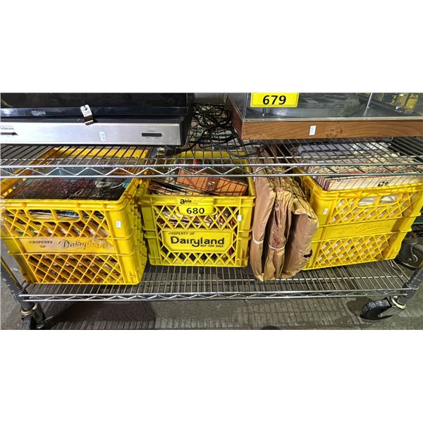 (4) TOTES OF ASSORTED VINYL RECORDS