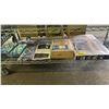 Image 1 : SHELF OF INFLATABLE POOL MATTRESSES, TABLECLOTH, READY-TO-ASSEMBLE STOOL & BAMBOO LAP TRAY