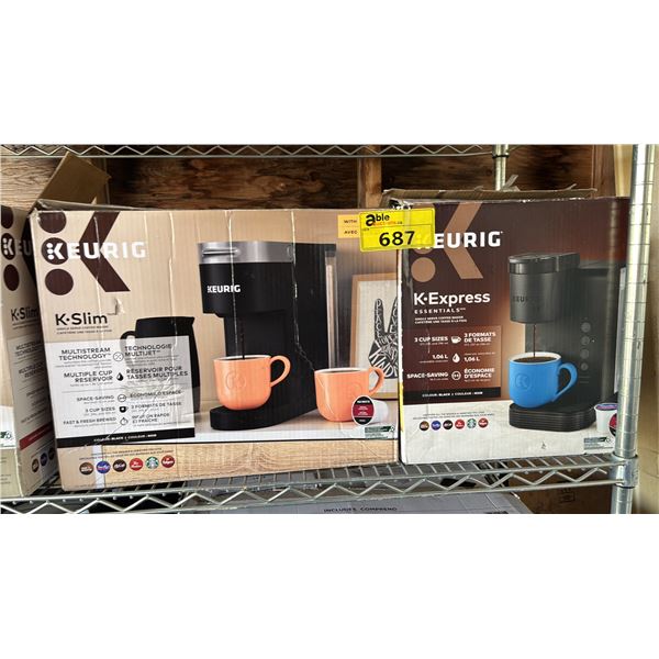 KEURIG K.SLIM COFFEE MAKER AND K.EXPRESS ESSENTIALS SINGLE SERVE COFFEE MAKER