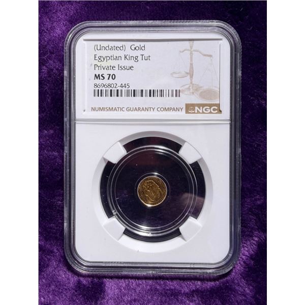 GOLD COIN: EGYPTIAN KING TUT - PRIVATE ISSUE - MS70