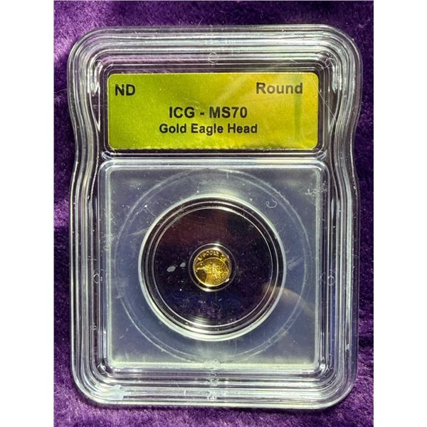 GOLD COIN: GOLD EAGLE HEAD - MS70