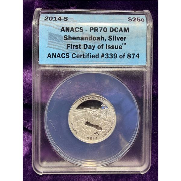 AMERICA THE BEAUTIFUL QUARTER - 2014S - SILVER! - PR70DCAM - FIRST DAY OF ISSUE