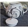 Image 2 : Gibsons Staffordshire Teapot with Silver Accents, Six Glass Tea Cups, and Glass Tray