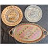 Image 1 : Decorative Plates and Tray: Silver Plate, Peacock Tray, and Ceramic Ship Plate