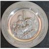 Image 3 : Decorative Plates and Tray: Silver Plate, Peacock Tray, and Ceramic Ship Plate
