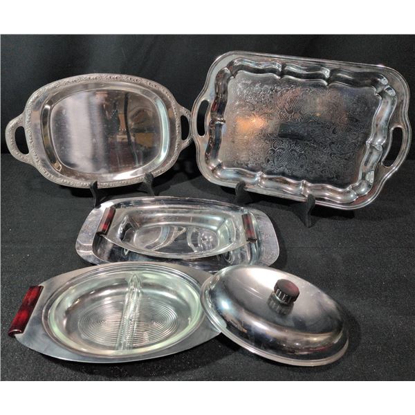Serving Trays in Metal With Marked Provenances