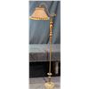 Image 1 : Adjustable Brass Floor Lamp With Ornate Shade and Tested Functionality
