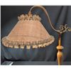 Image 2 : Adjustable Brass Floor Lamp With Ornate Shade and Tested Functionality