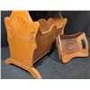 Image 2 : Wooden Magazine Rack with Top Shelf and Small Decorative Tray