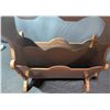 Image 3 : Wooden Magazine Rack with Top Shelf and Small Decorative Tray