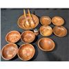 Image 1 : Mid-Century Modern Wooden Salad Bowl Set With Accessories