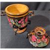 Image 11 : Hand-Painted Wooden Tea Set Featuring Samovar, Teapot, and Cups