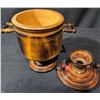 Image 13 : Hand-Painted Wooden Tea Set Featuring Samovar, Teapot, and Cups