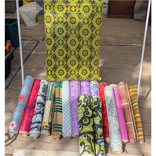 Rolls of Decorative Vintage Mac Tac Self-Adhesive Vinyl