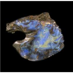 113.8ct Handcarved Rare Australian Boulder Opal Stallion (GEM-20370)