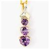1.42ct Natural Amethyst & Diamond 9K Gold Pendant (JEW-1449)