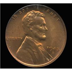 1945D US Lincoln Cent Coin NGC MS67 Red (COI-6413)