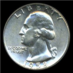 1958 Washington 25c Quarter Coin Graded PCGS MS65 (COI-5344)