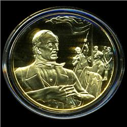 .75oz Franklin Mint PR70 DCAM 24k plated Sterling Silver Round History of the American Presidency J.