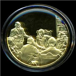 .75oz Franklin Mint PR70 DCAM 24k plated Sterling Silver Round History of the American Presidency A.