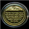 Image 2 : .75oz Franklin Mint PR70 DCAM 24k plated Sterling Silver Round History of the American Presidency A.