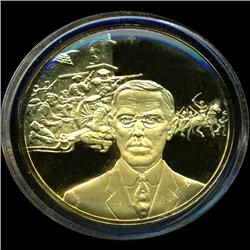 .75oz Franklin Mint PR70 DCAM 24k plated Sterling Silver Round History of the American Presidency W.