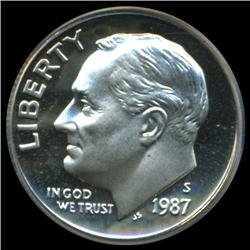 1987S Roosevelt Dime Graded PCGS PR69 DCAM (COI-4780)