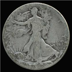 1917D Obverse Walking Liberty Half Dollar Circulated (COI-6336)