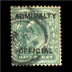 1903 RARE British .5p Edward Official Stamp Hi Grade (STM-0043)