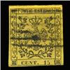 Image 1 : 1852 RARE Italy Modena 15c Postal Stamp Hi Grade (STM-0190)