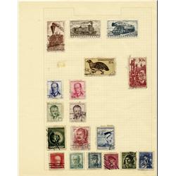 1940s Czechoslovakia Hand Made Stamp Collection Album Page 18 Pieces (STM-0297)