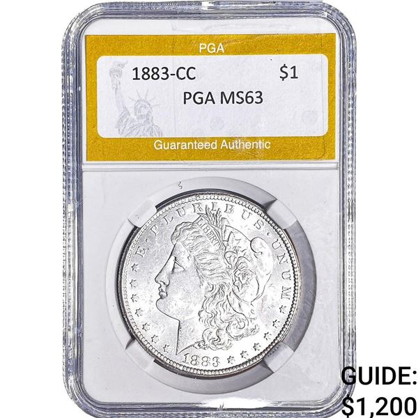 1883-CC Morgan Silver Dollar PGA MS63