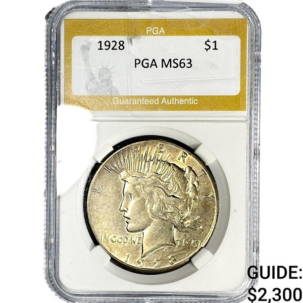 1928 Silver Peace Dollar PGA MS63