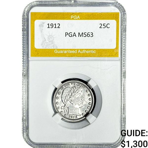 1912 Barber Quarter PGA MS63