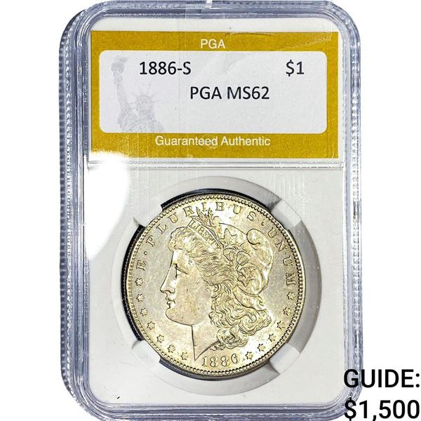 1886-S Morgan Silver Dollar PGA MS62