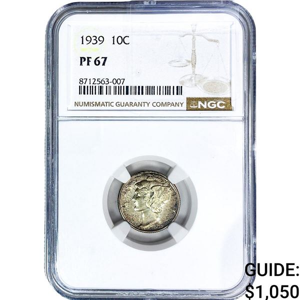 1939 Mercury Silver Dime NGC PF67