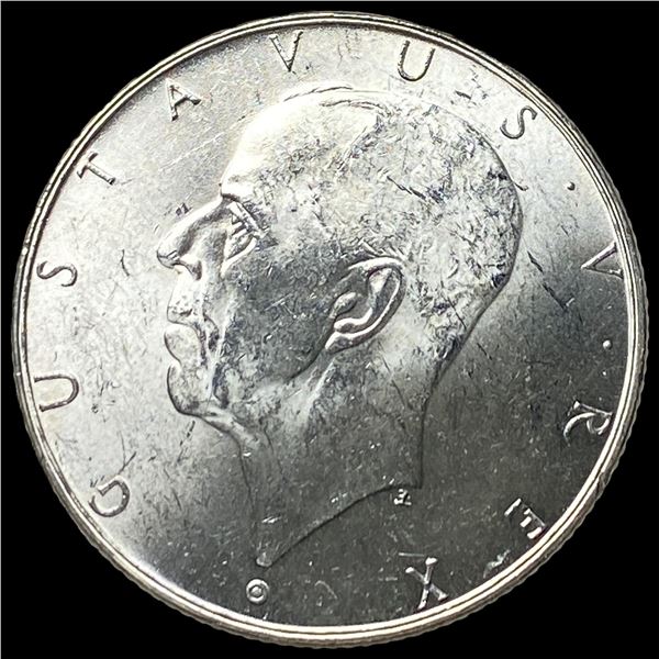 1938 Sweden Silver 2 Kroner UNCIRCULATED