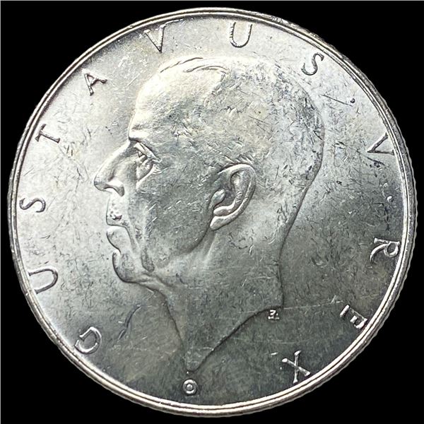 1938 Sweden Silver 2 Kroner UNCIRCULATED