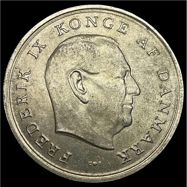 1967 Denmark .5247oz Silver 10 Kroner NEARLY UNCIRCULATED